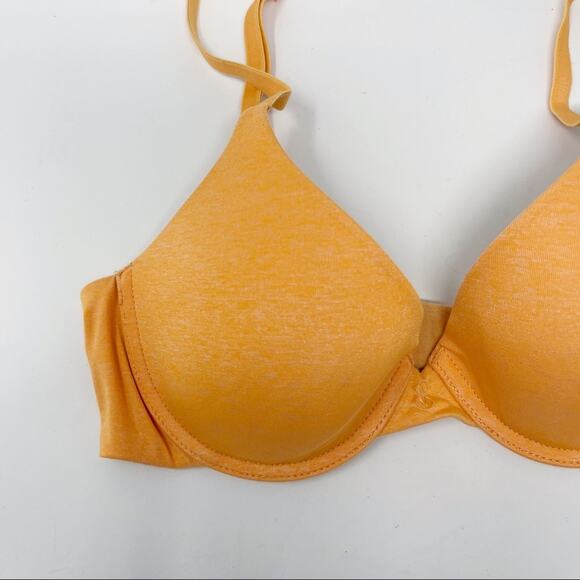Victorias Secret Size 32B Uplift Semi Demi Bra Orange Heather Adjustable Straps - Picture 3 of 8